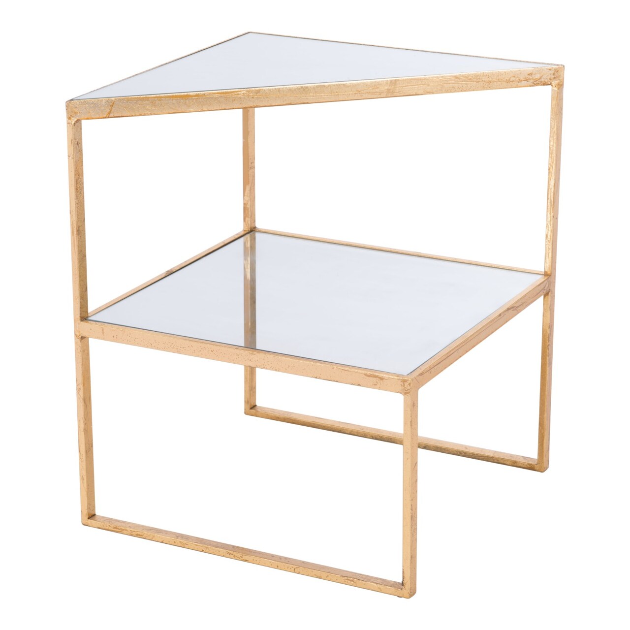 Modern Home 22.25&#x22; Gold Mirrored Top Side Table